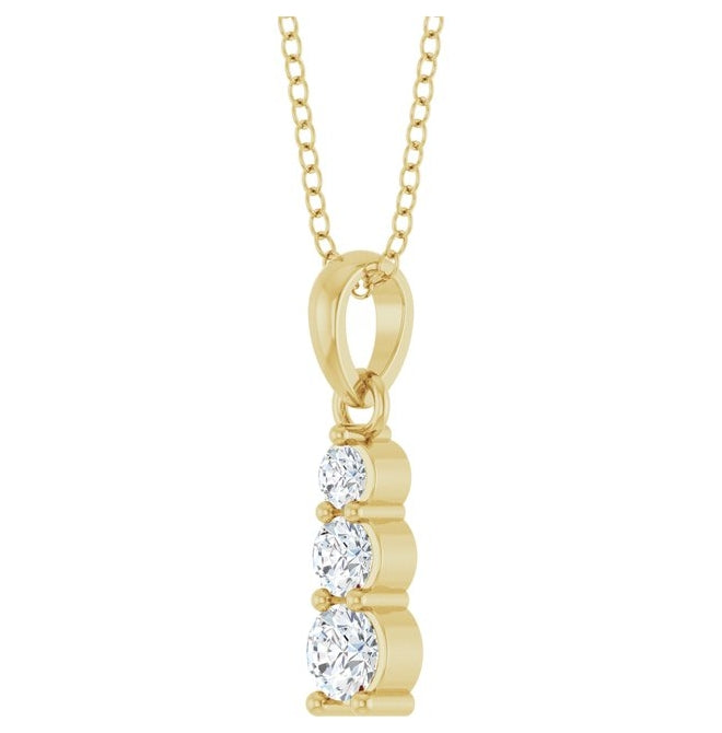1/6 Ctw Natural Diamond Vertical Bar Necklace