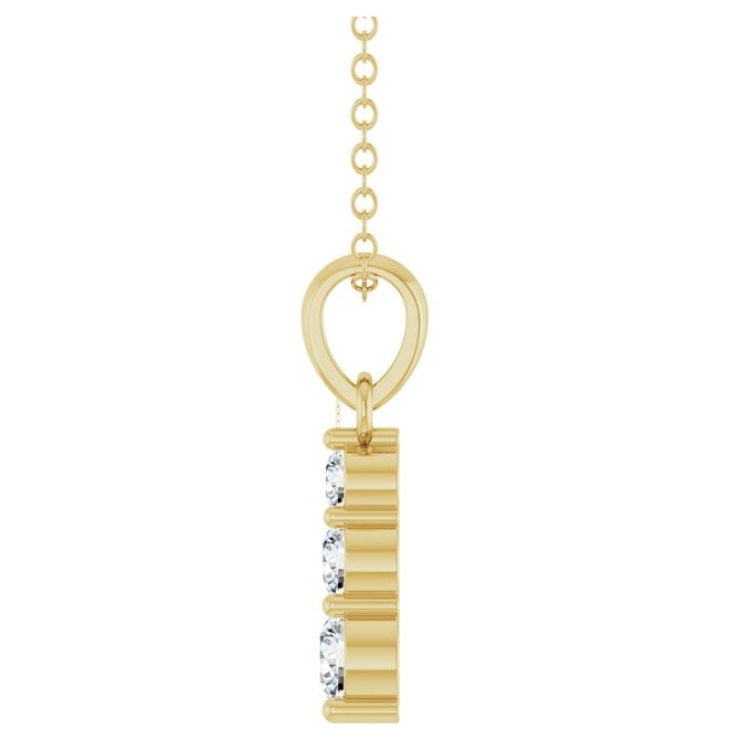 1/6 Ctw Natural Diamond Vertical Bar Necklace