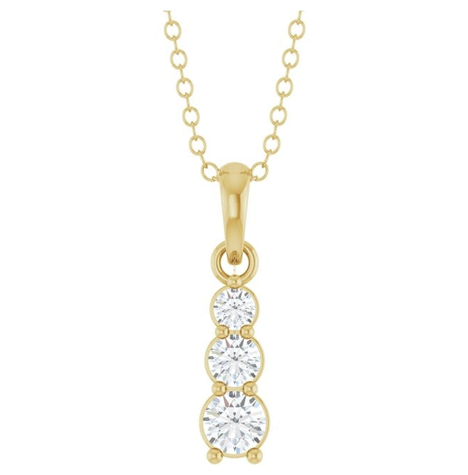 1/6 Ctw Natural Diamond Vertical Bar Necklace