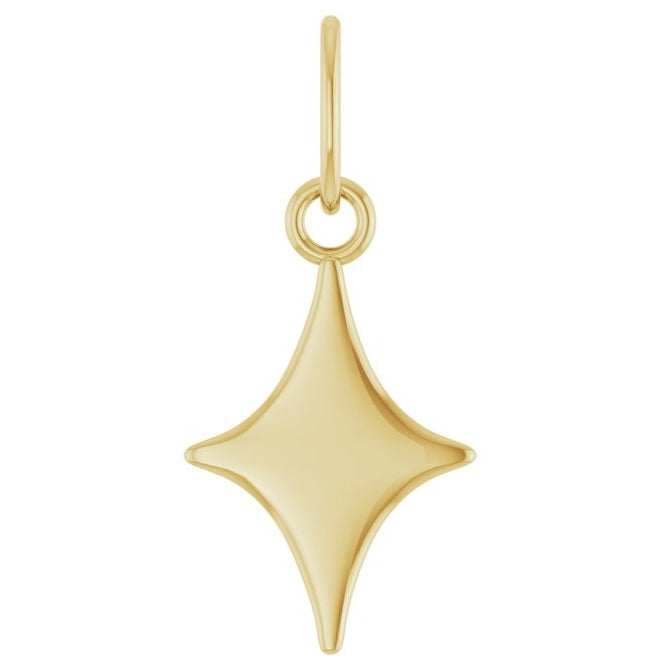 14K Yellow Gold 16 X 7.3 Mm Polished Engravable Star Pendant