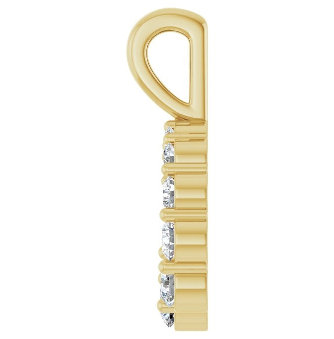 14K Yellow Gold Round 2.5Mm I1, G-H Polished 1/3 Ctw Natural Diamond Graduated Circle Pendant