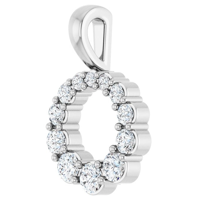 14K Yellow Or White Gold Round 2.5Mm Si1-Si2, G-H Polished 1/3 Ctw Lab-Grown Diamond Graduated Circle Pendant