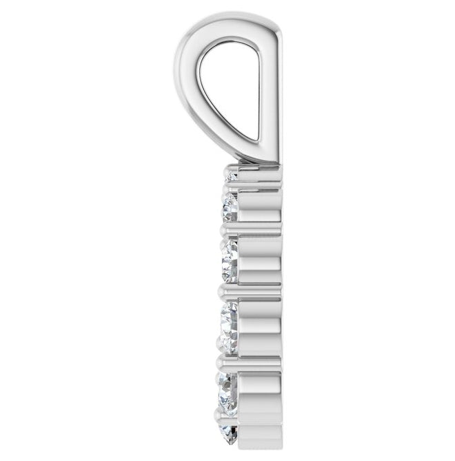 14K Yellow Or White Gold Round 2.5Mm Si1-Si2, G-H Polished 1/3 Ctw Lab-Grown Diamond Graduated Circle Pendant