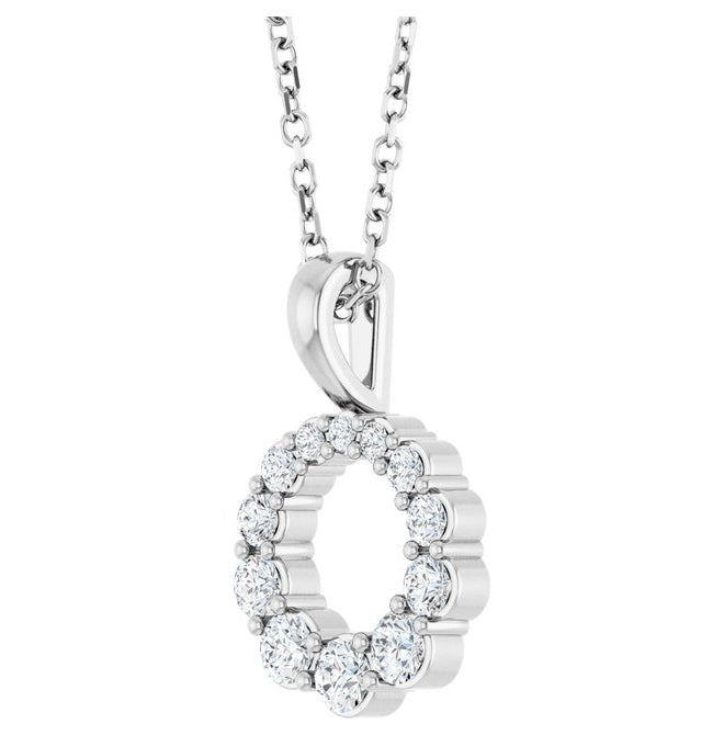 14K Yellow Or White Gold Round 2.5Mm Si1-Si2, G-H 16-18 In Polished 1/3 Ctw Lab-Grown Diamond Graduated Circle Necklace
