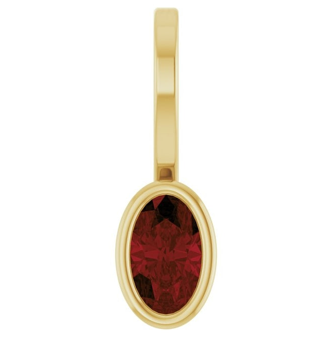 14K Yellow Gold Oval 5 X 3 Mm Polished Natural Gem Solitaire Charm/Pendant