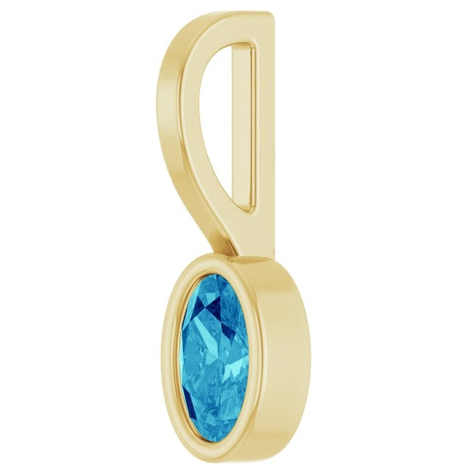14K Yellow Gold Oval 5 X 3 Mm Polished Natural Gem Solitaire Charm/Pendant