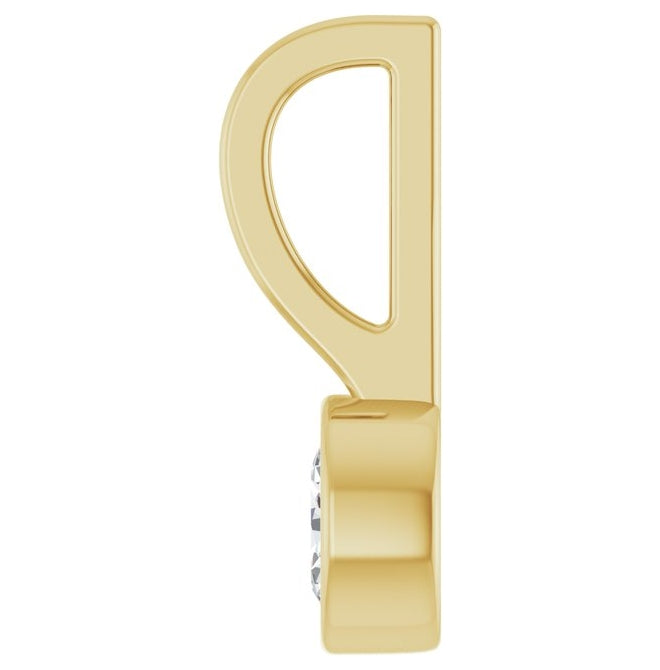 14K Yellow Gold Oval 4 X 3Mm I1, G-H Polished 1/6 Ct Lab-Grown Diamond Solitaire Charm/Pendant