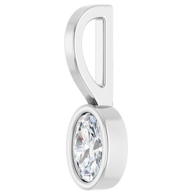 14K Yellow Or White Gold Oval 5 X 3Mm I1, G-H Polished 1/5 Ct Lab-Grown Diamond Solitaire Charm/Pendant