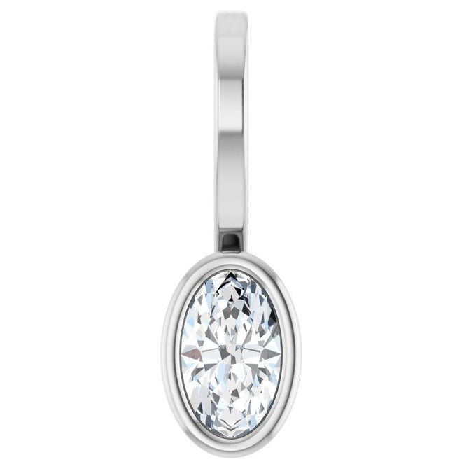 14K Yellow Or White Gold Oval 5 X 3Mm I1, G-H Polished 1/5 Ct Lab-Grown Diamond Solitaire Charm/Pendant