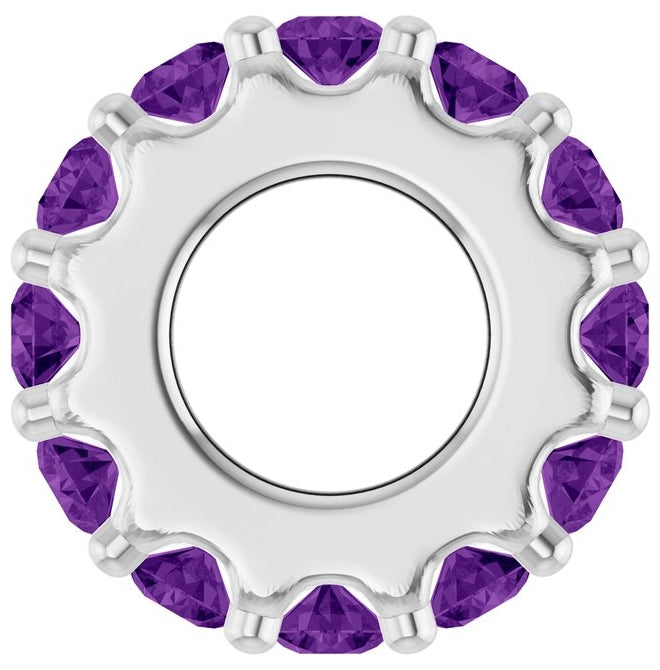 14K Yellow Or White Gold Or Sterling Silver Round 2 Mm Polished Natural Birthstone Spacer Charm/Pendant