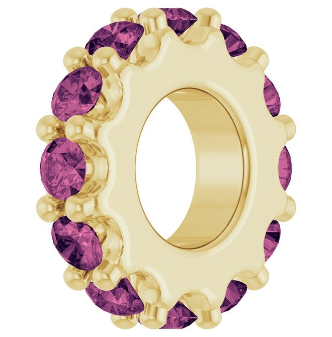 14K Yellow Or White Gold Or Sterling Silver Round 2 Mm Polished Natural Birthstone Spacer Charm/Pendant