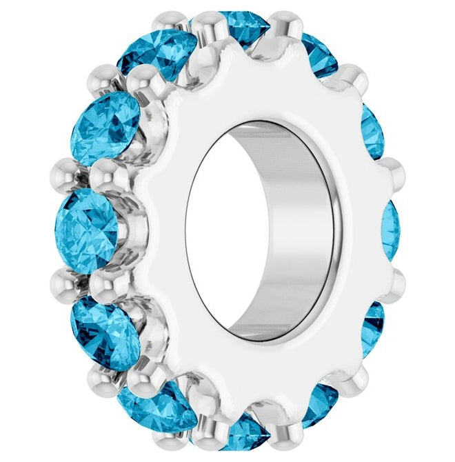 14K Yellow Or White Gold Or Sterling Silver Round 2 Mm Polished Natural Birthstone Spacer Charm/Pendant