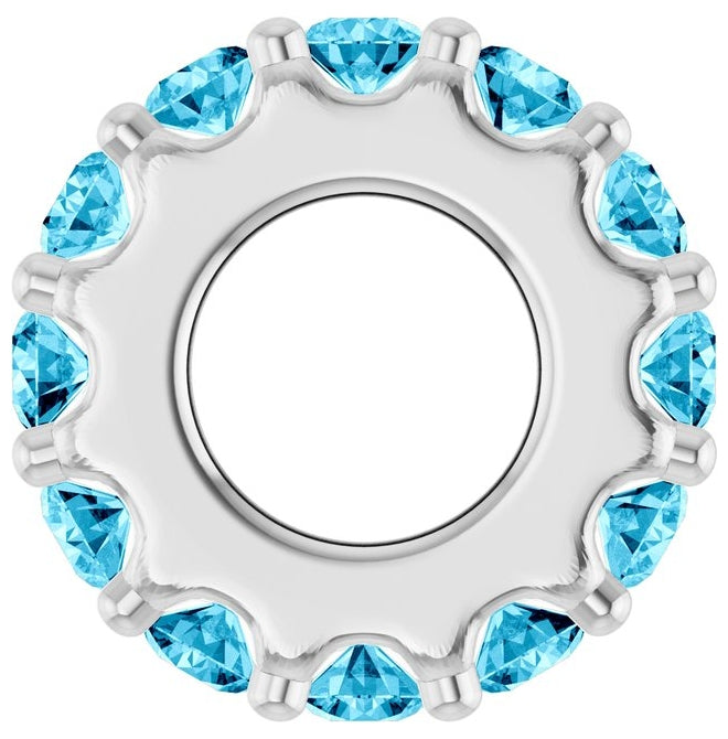 14K Yellow Or White Gold Or Sterling Silver Round 2 Mm Polished Natural Birthstone Spacer Charm/Pendant