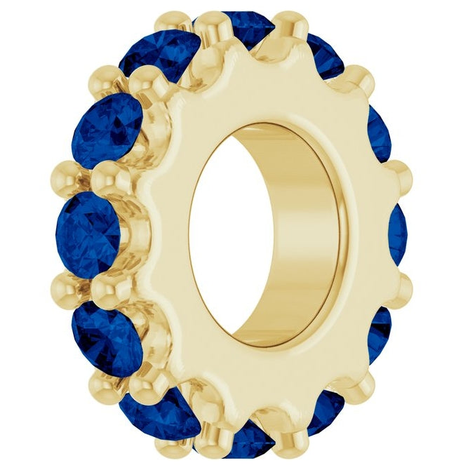 14K Yellow Or White Gold Or Sterling Silver Round 2 Mm Polished Natural Birthstone Spacer Charm/Pendant
