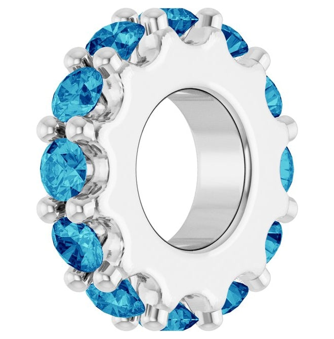 14K Yellow Or White Gold Or Sterling Silver Round 2 Mm Polished Natural Birthstone Spacer Charm/Pendant