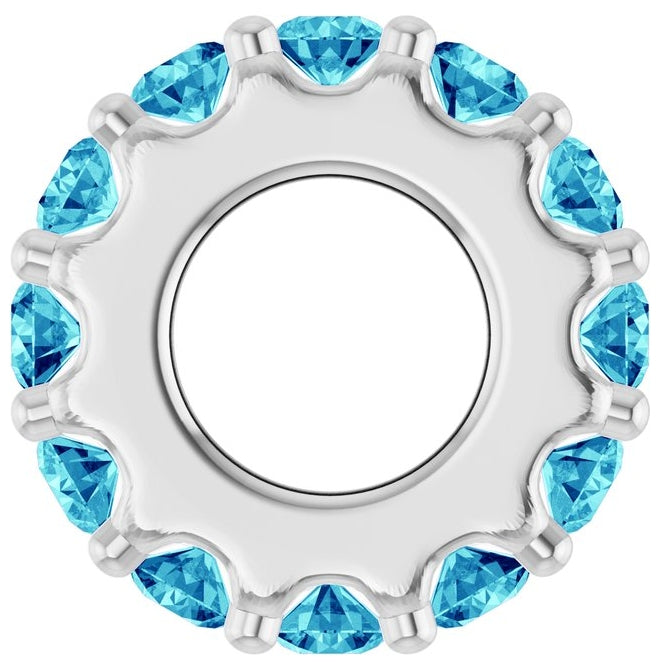14K Yellow Or White Gold Or Sterling Silver Round 2 Mm Polished Natural Birthstone Spacer Charm/Pendant