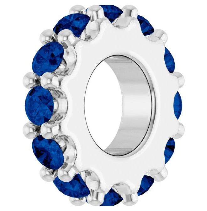 14K Yellow Or White Gold Or Sterling Silver Round 2 Mm Polished Lab-Grown Birthstone Spacer Charm/Pendant