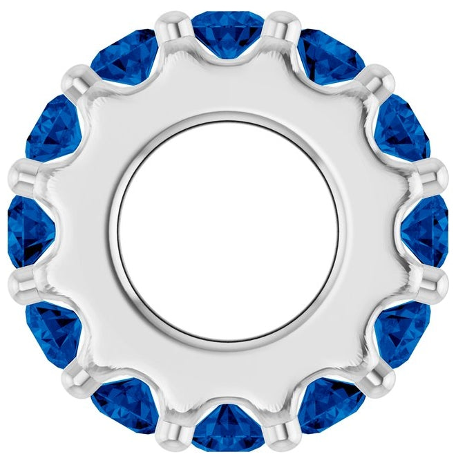 14K Yellow Or White Gold Or Sterling Silver Round 2 Mm Polished Lab-Grown Birthstone Spacer Charm/Pendant