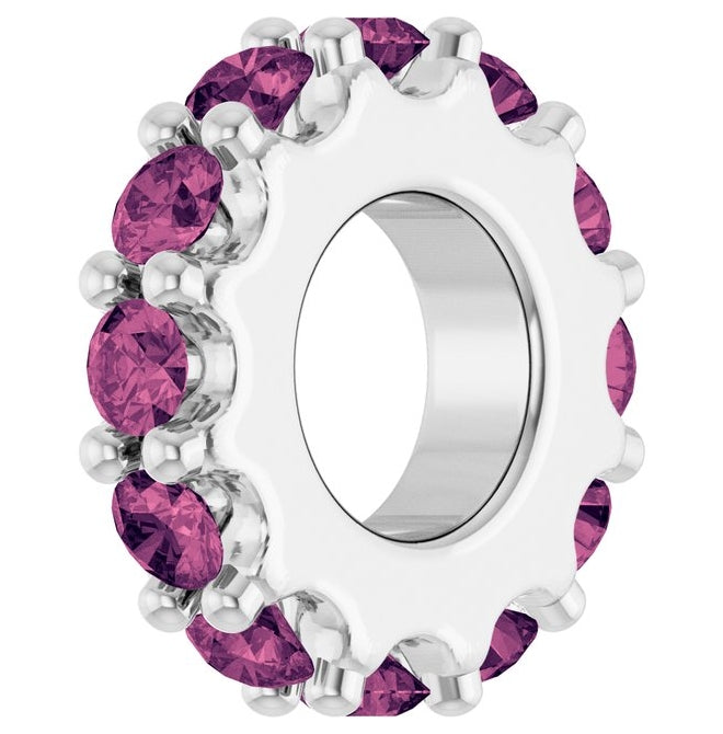 14K Yellow Or White Gold Or Sterling Silver Round 2 Mm Polished Natural Birthstone Spacer Charm/Pendant