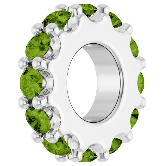 14K Yellow Or White Gold Or Sterling Silver Round 2 Mm Polished Natural Birthstone Spacer Charm/Pendant