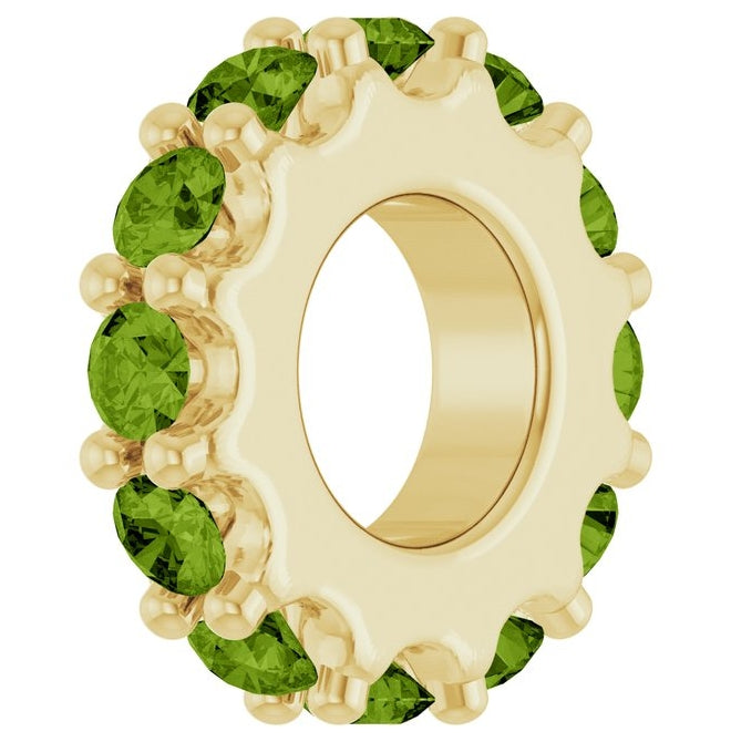 14K Yellow Or White Gold Or Sterling Silver Round 2 Mm Polished Natural Birthstone Spacer Charm/Pendant