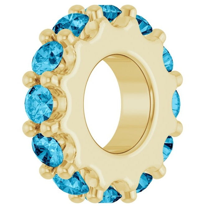 14K Yellow Or White Gold Or Sterling Silver Round 2 Mm Polished Natural Birthstone Spacer Charm/Pendant