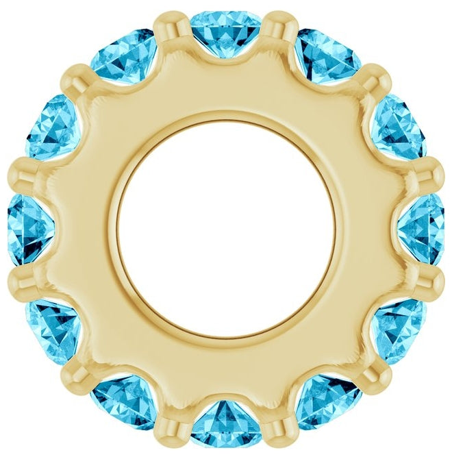 14K Yellow Or White Gold Or Sterling Silver Round 2 Mm Polished Natural Birthstone Spacer Charm/Pendant