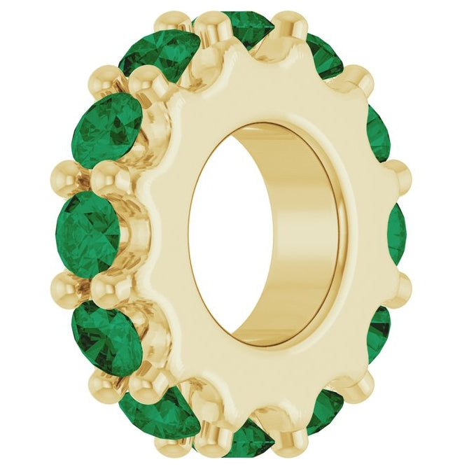 14K Yellow Or White Gold Or Sterling Silver Round 2 Mm Polished Natural Birthstone Spacer Charm/Pendant
