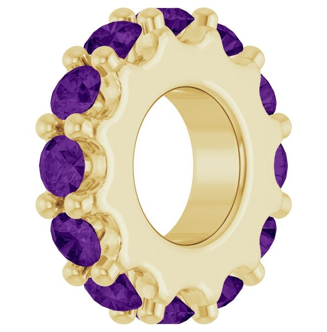 14K Yellow Or White Gold Or Sterling Silver Round 2 Mm Polished Natural Birthstone Spacer Charm/Pendant