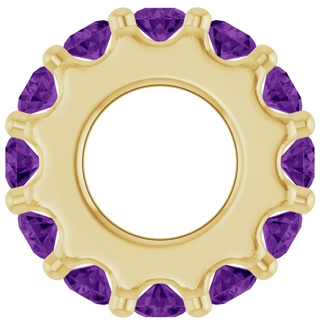 14K Yellow Or White Gold Or Sterling Silver Round 2 Mm Polished Natural Birthstone Spacer Charm/Pendant