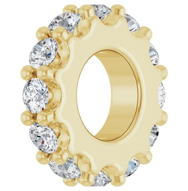 14K Yellow Or White Gold Or Sterling Silver Round 2 Mm Polished Lab-Grown Birthstone Spacer Charm/Pendant