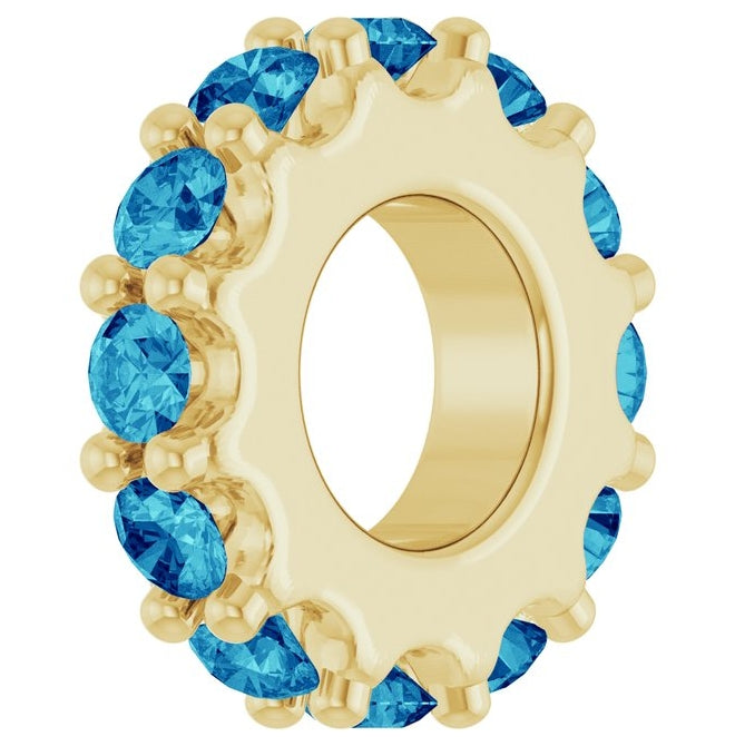 14K Yellow Or White Gold Or Sterling Silver Round 2 Mm Polished Natural Birthstone Spacer Charm/Pendant