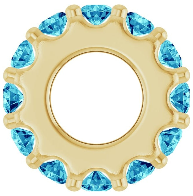 14K Yellow Or White Gold Or Sterling Silver Round 2 Mm Polished Natural Birthstone Spacer Charm/Pendant