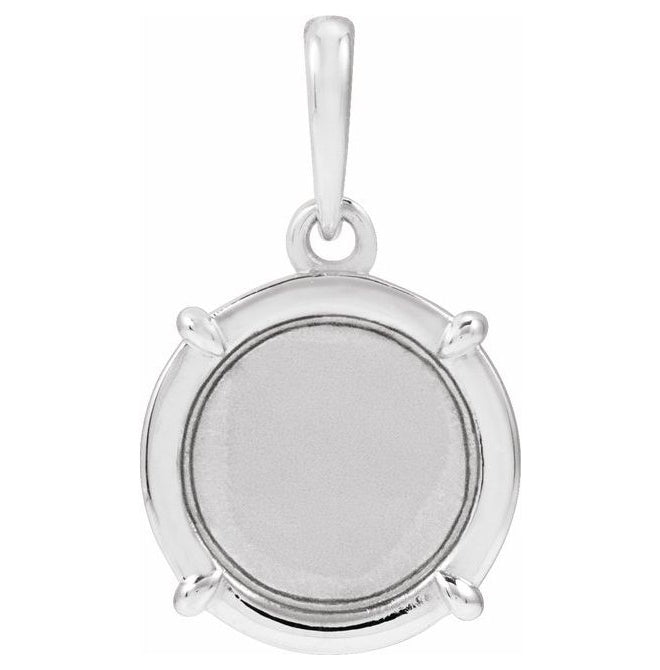 14K Yellow Gold Or Sterling Silver 17.2 X 10 Mm Polished Engravable Round Pendant