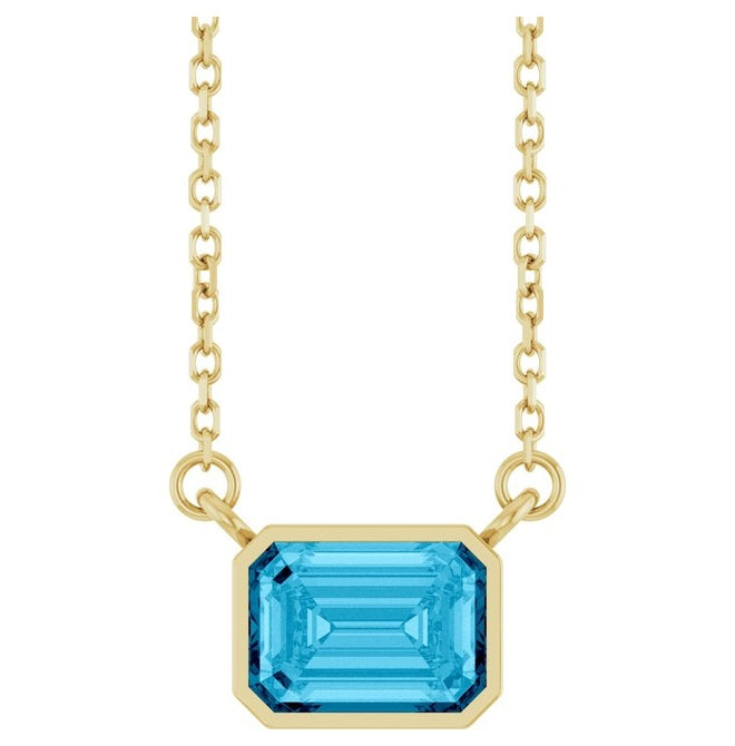 14K Yellow Gold Or Platinum Or Sterling Silver Emerald 7 X 5 Mm Polished Natural Gem Solitaire 18 In Necklace