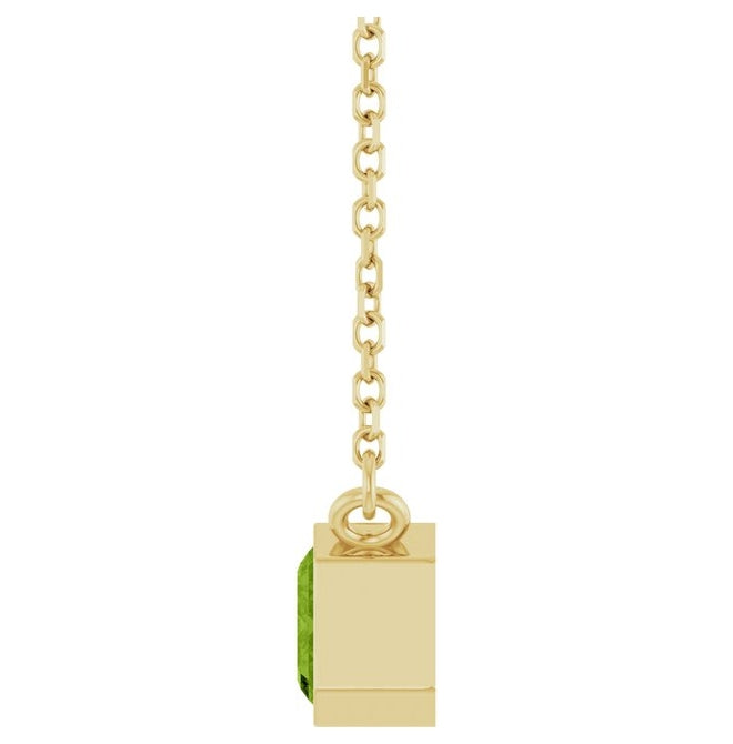 14K Yellow Gold Or Platinum Or Sterling Silver Emerald 7 X 5 Mm Polished Natural Gem Solitaire 18 In Necklace