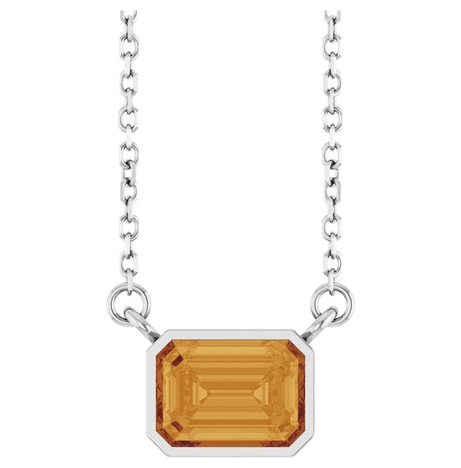 14K Yellow Gold Or Platinum Or Sterling Silver Emerald 7 X 5 Mm Polished Natural Gem Solitaire 18 In Necklace