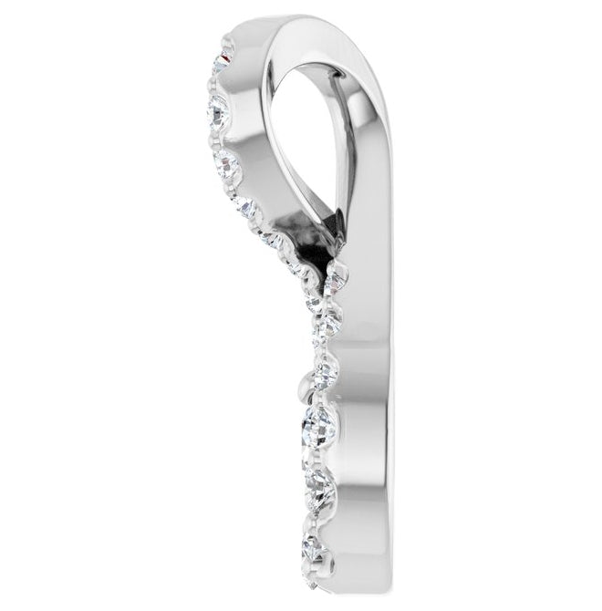 14K Yellow Or White Gold Round 2.4Mm  Vs, F+ Polished 1/6 Ctw Lab-Grown Diamond Freeform Pendant