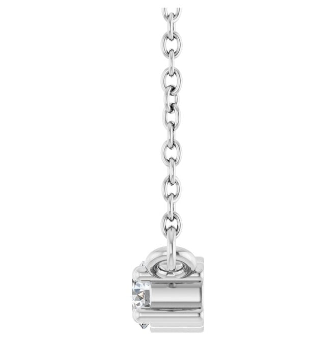 14K White Gold Round 3Mm I1, G-H 18 In Polished 1/5 Ctw Natural Diamond Necklace