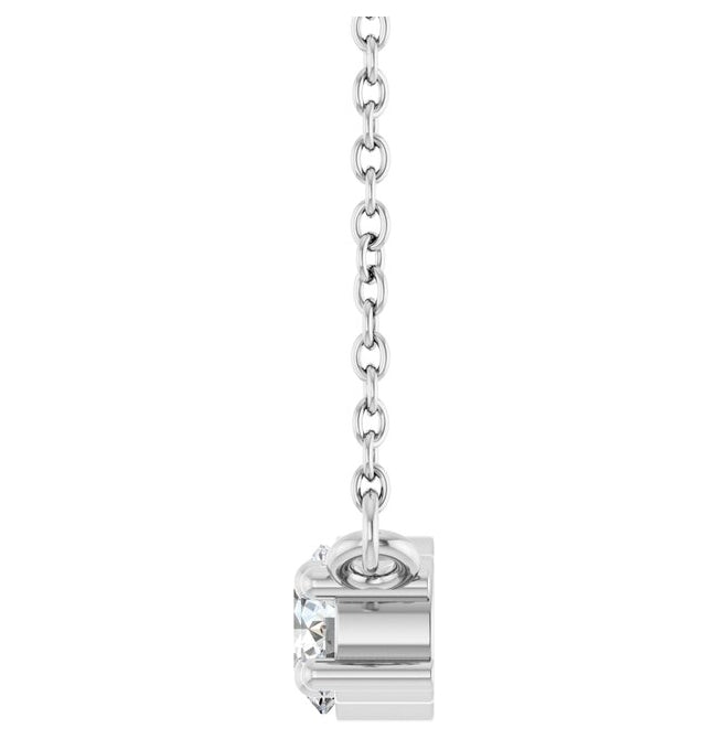 14K Yellow Or White Gold Round 4.1Mm Vs, F+ 18 In Polished 1/2 Ctw Lab-Grown Diamond Necklace