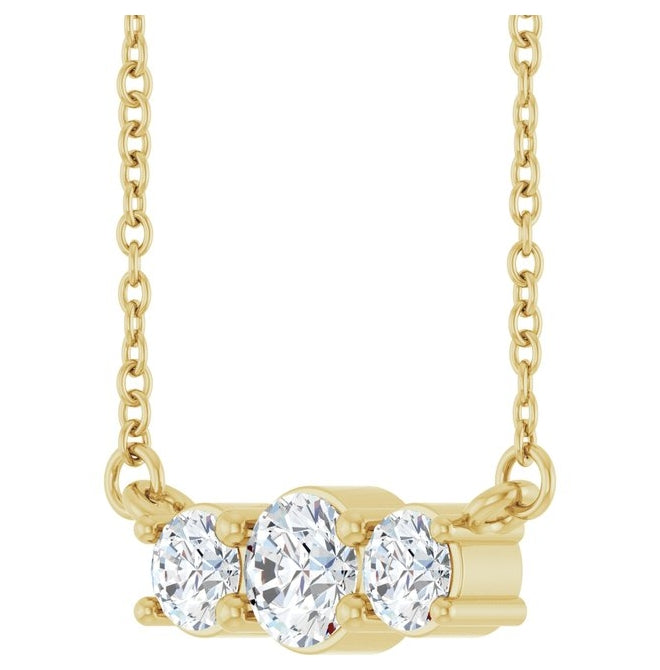 14K Yellow Or White Gold Round 4.1Mm Vs, F+ 18 In Polished 1/2 Ctw Lab-Grown Diamond Necklace