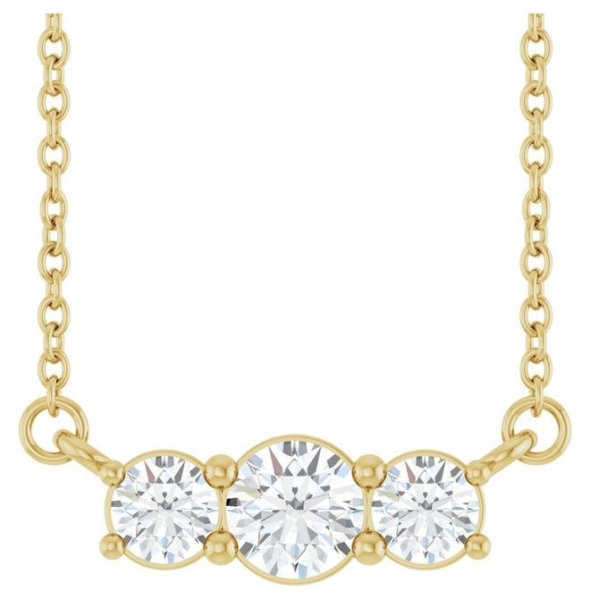 14K Yellow Or White Gold Round 4.1Mm Vs, F+ 18 In Polished 1/2 Ctw Lab-Grown Diamond Necklace