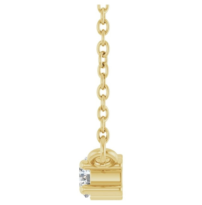 14K Yellow Gold Round 3Mm Vs, F+ 18 In Polished 1/5 Ctw Lab-Grown Diamond Necklace