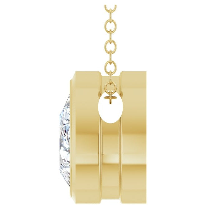 14K Yellow Or White Gold Pear 7 X 5Mm Vs, F-G 16-18 In Polished 1/2 Ct Lab-Grown Diamond Solitaire Necklace