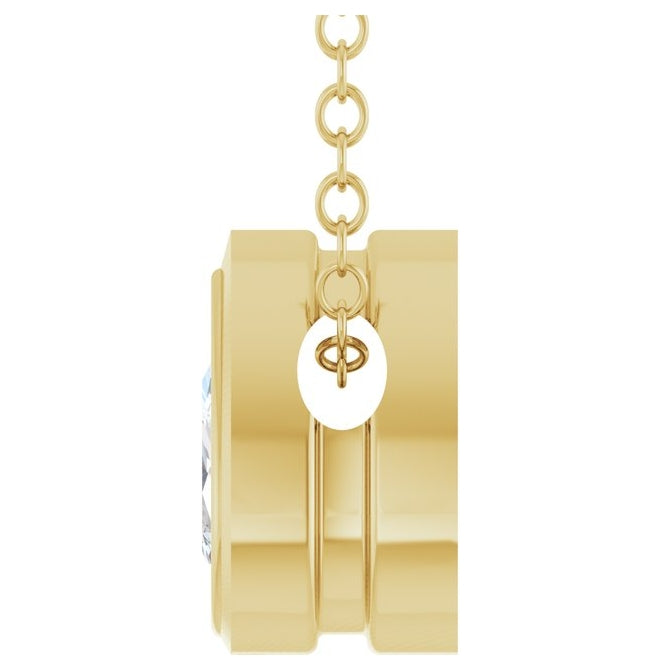 14K Yellow Gold Pear 5 X 3Mm Vs, F-G 16-18 In Polished 1/5 Ctw Lab-Grown Diamond Solitaire Necklace