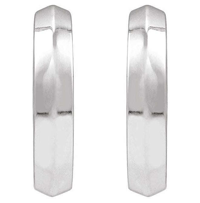 14K Yellow Or White Gold Or Sterling Silver Pair Knife-Edge Hinged Polished Hoop Earrings
