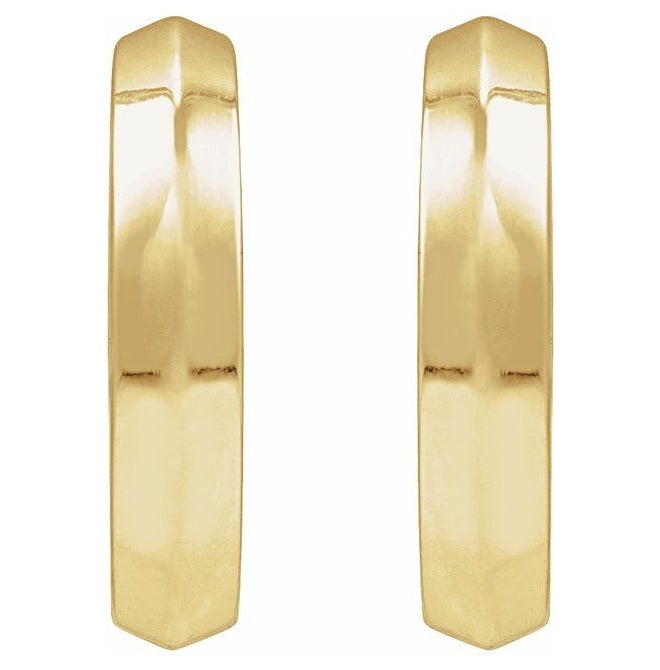 14K Yellow Or White Gold Or Sterling Silver Pair Knife-Edge Hinged Polished Hoop Earrings