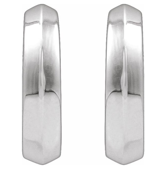 14K Yellow Or White Gold Or Sterling Silver Pair Knife-Edge Hinged Polished Hoop Earrings