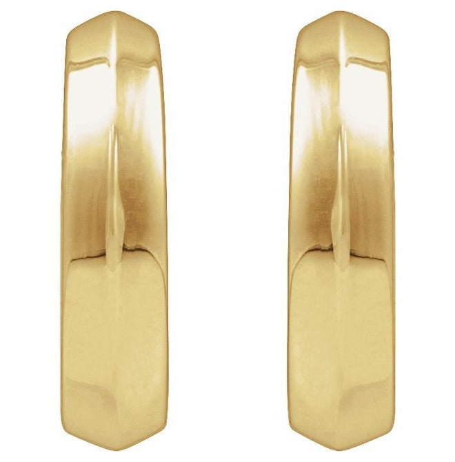 14K Yellow Or White Gold Or Sterling Silver Pair Knife-Edge Hinged Polished Hoop Earrings
