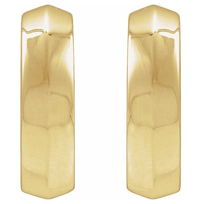 14K Yellow Or White Gold Or Sterling Silver Pair Knife-Edge Hinged Polished Hoop Earrings